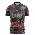 Personalized Essendon Bombers Zipper Polo Shirt Aboriginal Dot Painting Graffiti Style