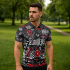Personalized Essendon Bombers Zipper Polo Shirt Aboriginal Dot Painting Graffiti Style
