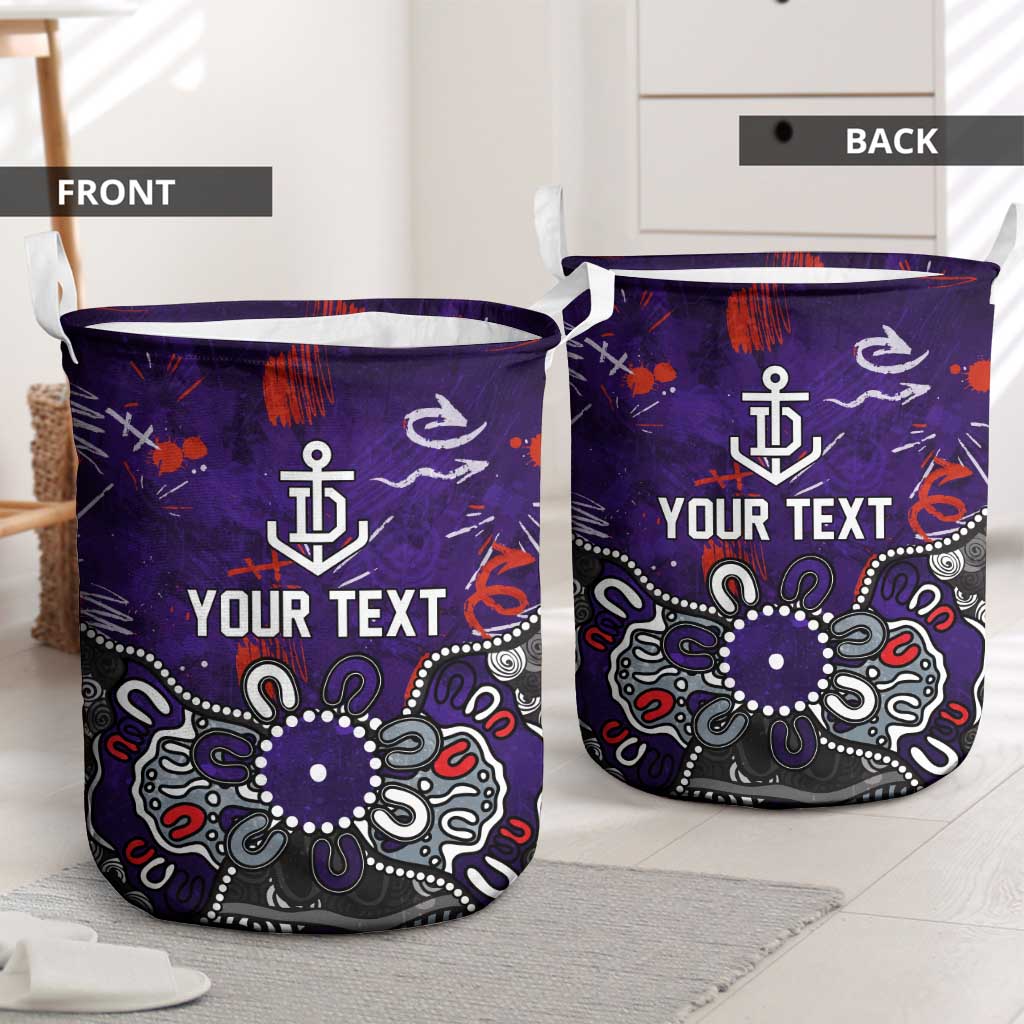 Personalized Fremantle Dockers Laundry Basket Aboriginal Dot Painting Graffiti Style