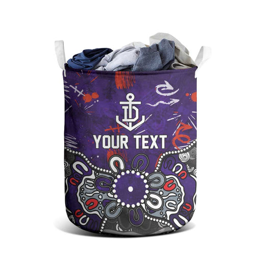 Personalized Fremantle Dockers Laundry Basket Aboriginal Dot Painting Graffiti Style