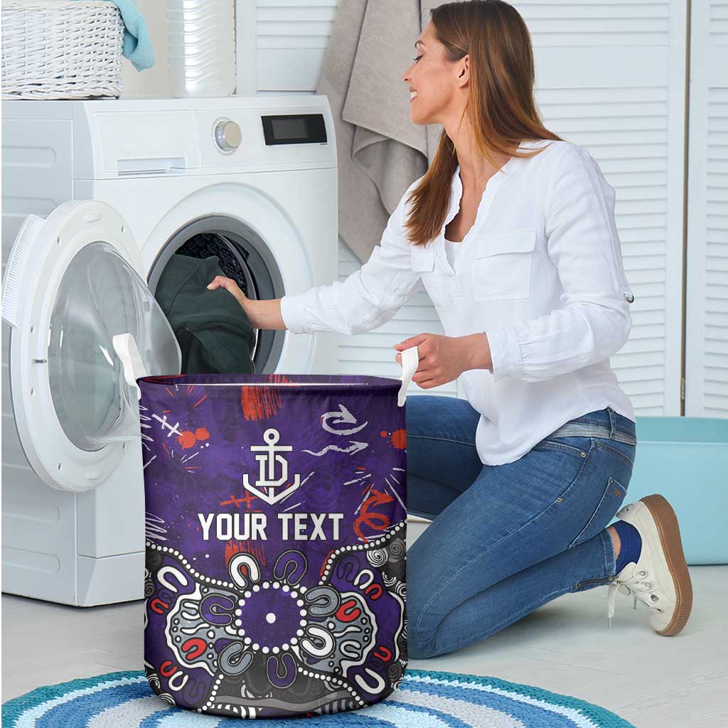 Personalized Fremantle Dockers Laundry Basket Aboriginal Dot Painting Graffiti Style