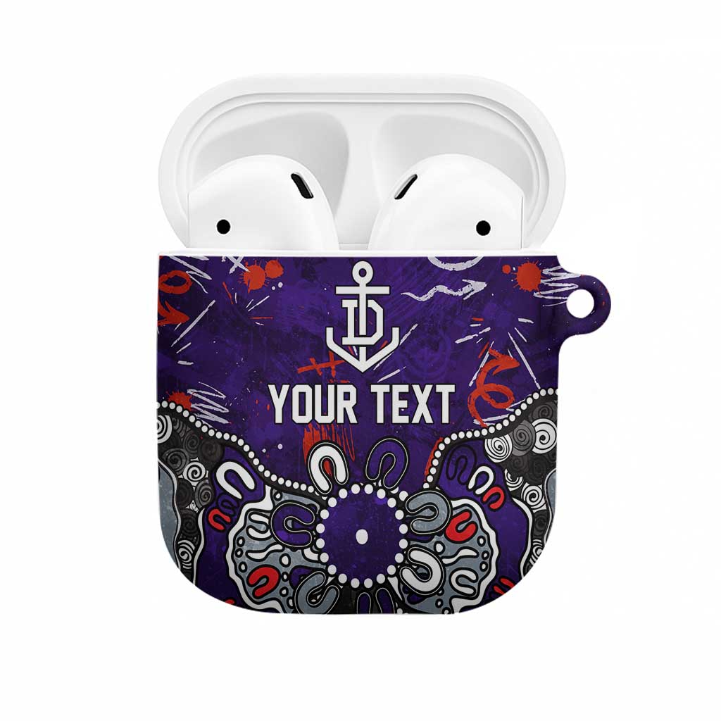 Personalized Fremantle Dockers AirPods Case Aboriginal Dot Painting Graffiti Style