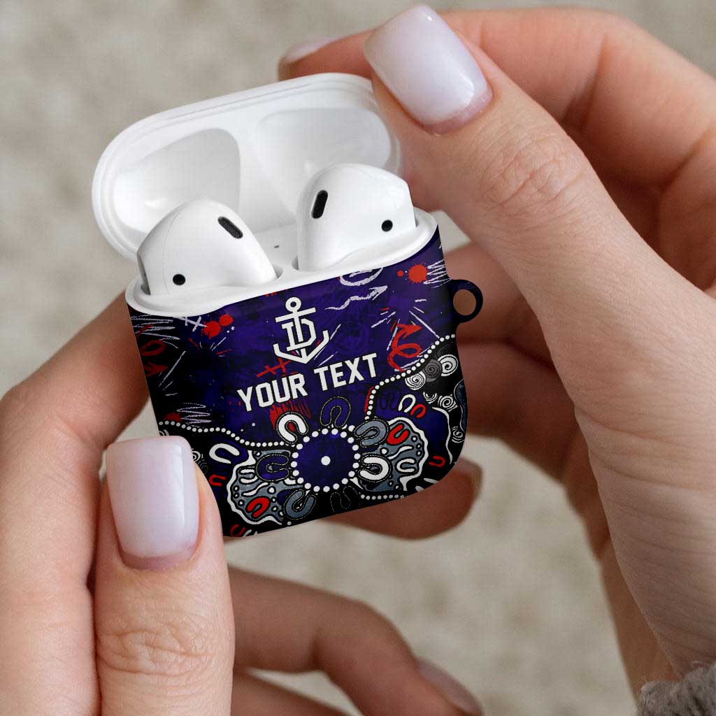 Personalized Fremantle Dockers AirPods Case Aboriginal Dot Painting Graffiti Style