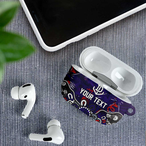 Personalized Fremantle Dockers AirPods Case Aboriginal Dot Painting Graffiti Style