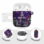 Personalized Fremantle Dockers AirPods Case Aboriginal Dot Painting Graffiti Style