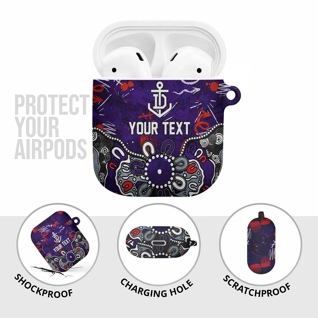 Personalized Fremantle Dockers AirPods Case Aboriginal Dot Painting Graffiti Style