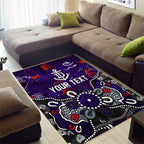 Personalized Fremantle Dockers Area Rug Aboriginal Dot Painting Graffiti Style