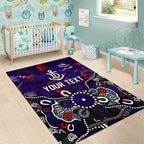 Personalized Fremantle Dockers Area Rug Aboriginal Dot Painting Graffiti Style