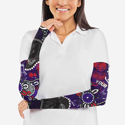 Personalized Fremantle Dockers Arm Sleeves Aboriginal Dot Painting Graffiti Style