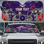 Personalized Fremantle Dockers Auto Sun Shade Aboriginal Dot Painting Graffiti Style