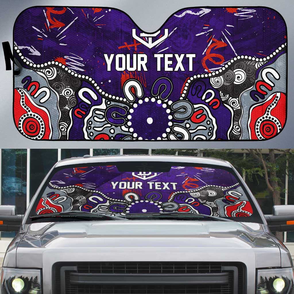 Personalized Fremantle Dockers Auto Sun Shade Aboriginal Dot Painting Graffiti Style