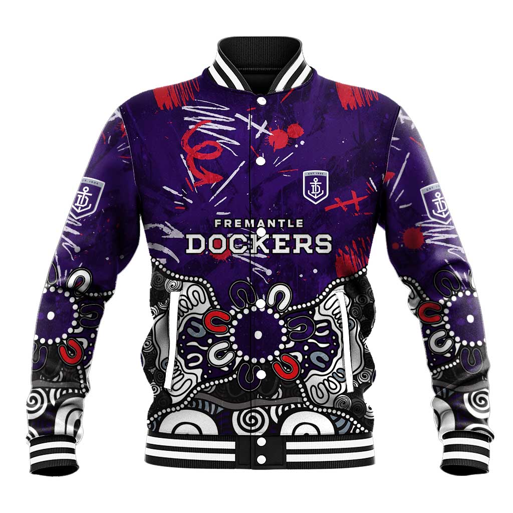 Personalized Fremantle Dockers Baseball Jacket Aboriginal Dot Painting Graffiti Style