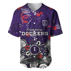 Personalized Fremantle Dockers Baseball Jersey Aboriginal Dot Painting Graffiti Style