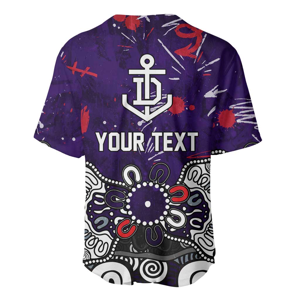 Personalized Fremantle Dockers Baseball Jersey Aboriginal Dot Painting Graffiti Style