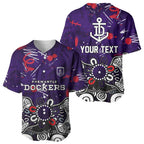 Personalized Fremantle Dockers Baseball Jersey Aboriginal Dot Painting Graffiti Style