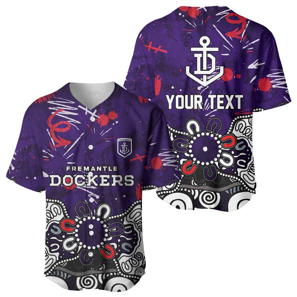 Personalized Fremantle Dockers Baseball Jersey Aboriginal Dot Painting Graffiti Style