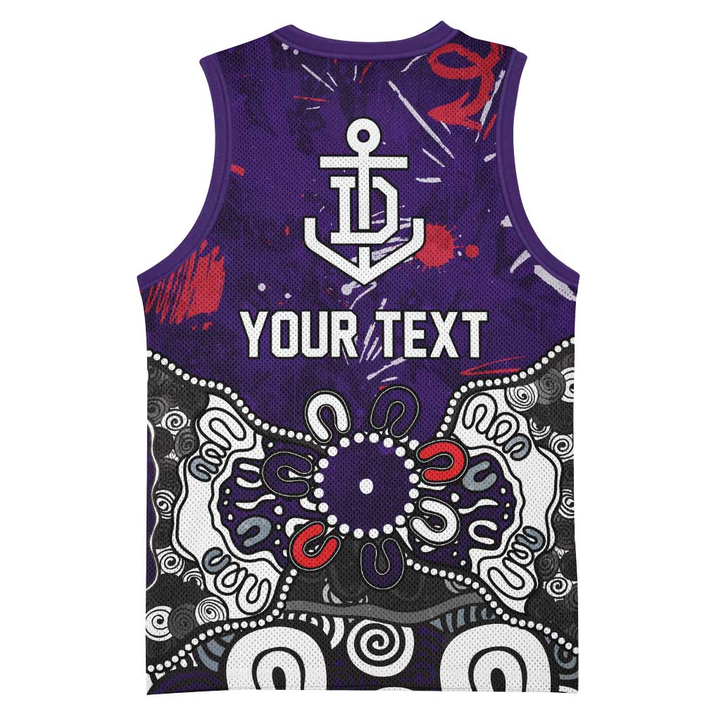Personalized Fremantle Dockers Basketball Jersey Aboriginal Dot Painting Graffiti Style