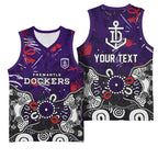 Personalized Fremantle Dockers Basketball Jersey Aboriginal Dot Painting Graffiti Style