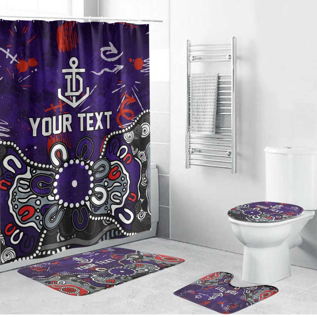 Personalized Fremantle Dockers Bathroom Set Aboriginal Dot Painting Graffiti Style