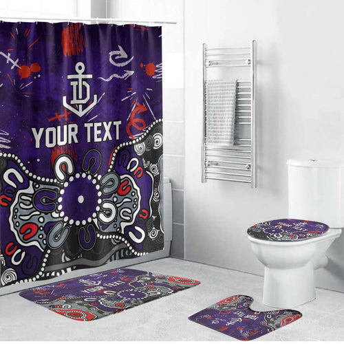 Personalized Fremantle Dockers Bathroom Set Aboriginal Dot Painting Graffiti Style