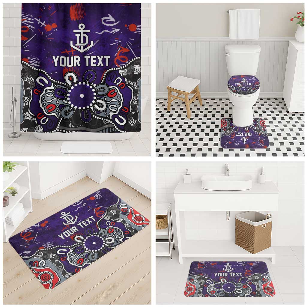 Personalized Fremantle Dockers Bathroom Set Aboriginal Dot Painting Graffiti Style