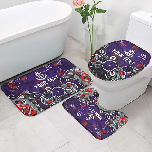 Personalized Fremantle Dockers Bathroom Set Aboriginal Dot Painting Graffiti Style