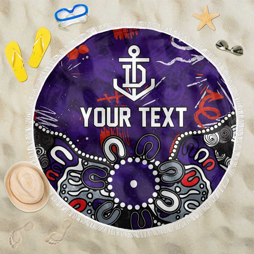 Personalized Fremantle Dockers Beach Blanket Aboriginal Dot Painting Graffiti Style