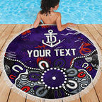 Personalized Fremantle Dockers Beach Blanket Aboriginal Dot Painting Graffiti Style