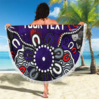 Personalized Fremantle Dockers Beach Blanket Aboriginal Dot Painting Graffiti Style