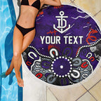 Personalized Fremantle Dockers Beach Blanket Aboriginal Dot Painting Graffiti Style