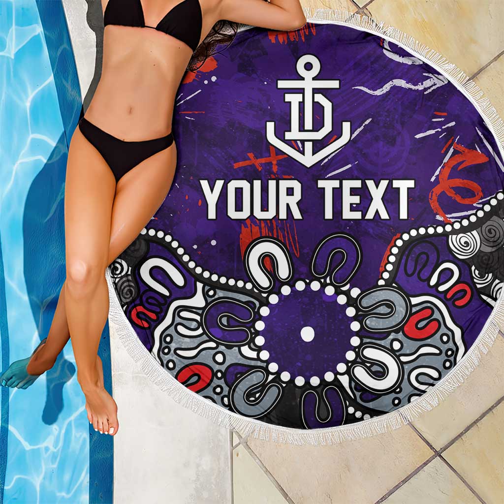 Personalized Fremantle Dockers Beach Blanket Aboriginal Dot Painting Graffiti Style
