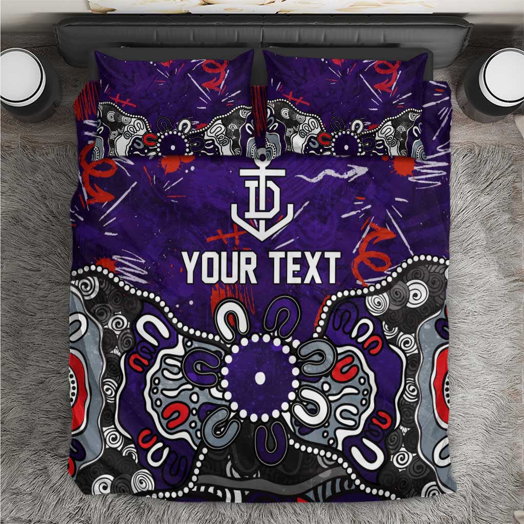 Personalized Fremantle Dockers Bedding Set Aboriginal Dot Painting Graffiti Style