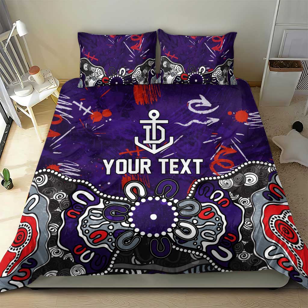 Personalized Fremantle Dockers Bedding Set Aboriginal Dot Painting Graffiti Style