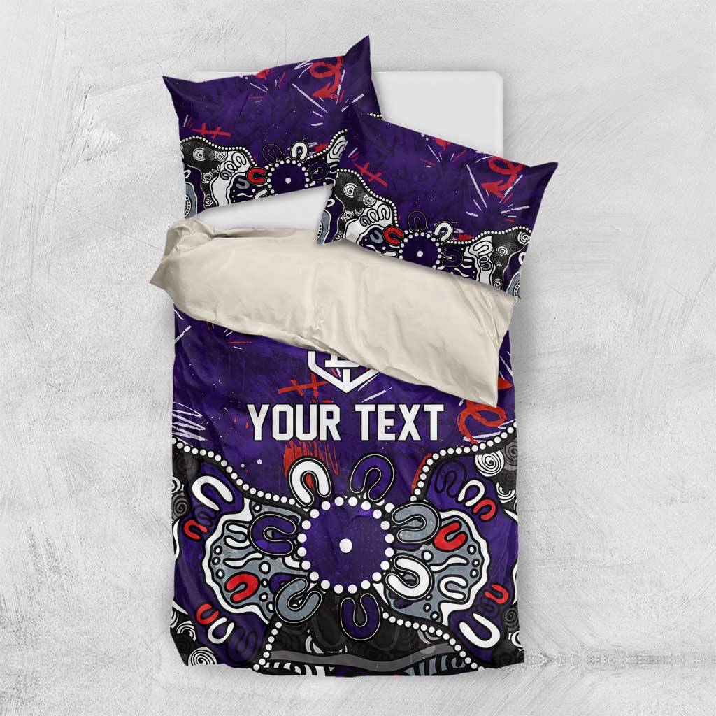 Personalized Fremantle Dockers Bedding Set Aboriginal Dot Painting Graffiti Style