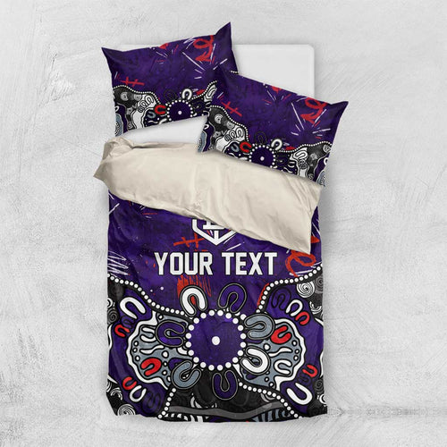 Personalized Fremantle Dockers Bedding Set Aboriginal Dot Painting Graffiti Style