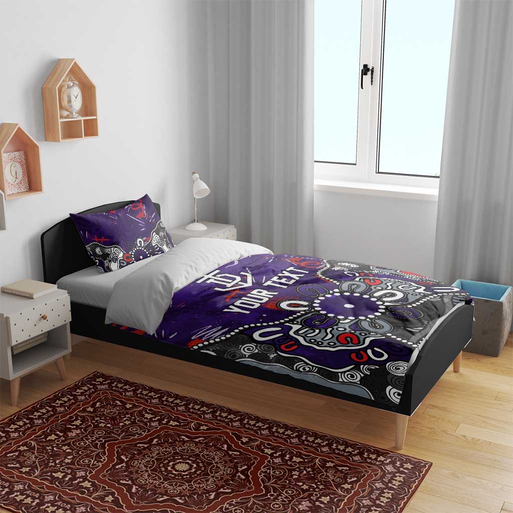 Personalized Fremantle Dockers Bedding Set Aboriginal Dot Painting Graffiti Style