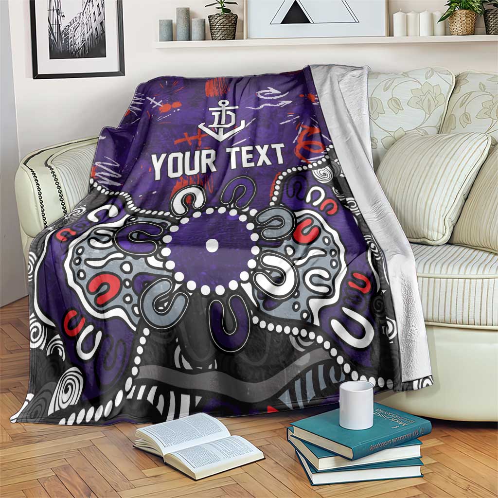 Personalized Fremantle Dockers Blanket Aboriginal Dot Painting Graffiti Style