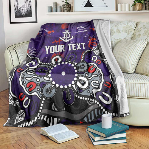 Personalized Fremantle Dockers Blanket Aboriginal Dot Painting Graffiti Style