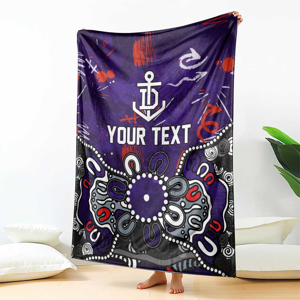 Personalized Fremantle Dockers Blanket Aboriginal Dot Painting Graffiti Style