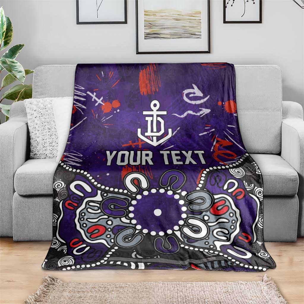Personalized Fremantle Dockers Blanket Aboriginal Dot Painting Graffiti Style