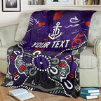 Personalized Fremantle Dockers Blanket Aboriginal Dot Painting Graffiti Style