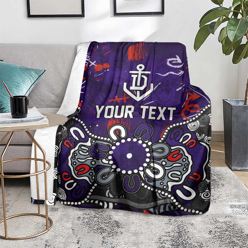 Personalized Fremantle Dockers Blanket Aboriginal Dot Painting Graffiti Style