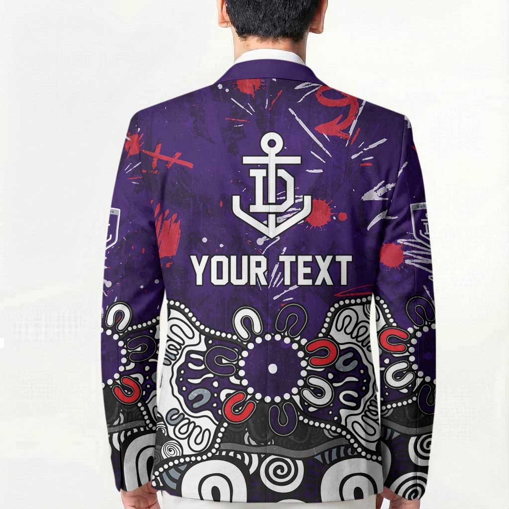 Personalized Fremantle Dockers Blazer Aboriginal Dot Painting Graffiti Style