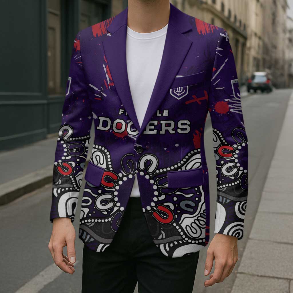 Personalized Fremantle Dockers Blazer Aboriginal Dot Painting Graffiti Style