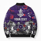 Personalized Fremantle Dockers Bomber Puffer Jacket Aboriginal Dot Painting Graffiti Style
