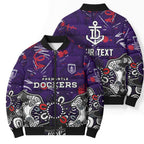 Personalized Fremantle Dockers Bomber Puffer Jacket Aboriginal Dot Painting Graffiti Style