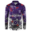 Personalized Fremantle Dockers Button Sweatshirt Aboriginal Dot Painting Graffiti Style