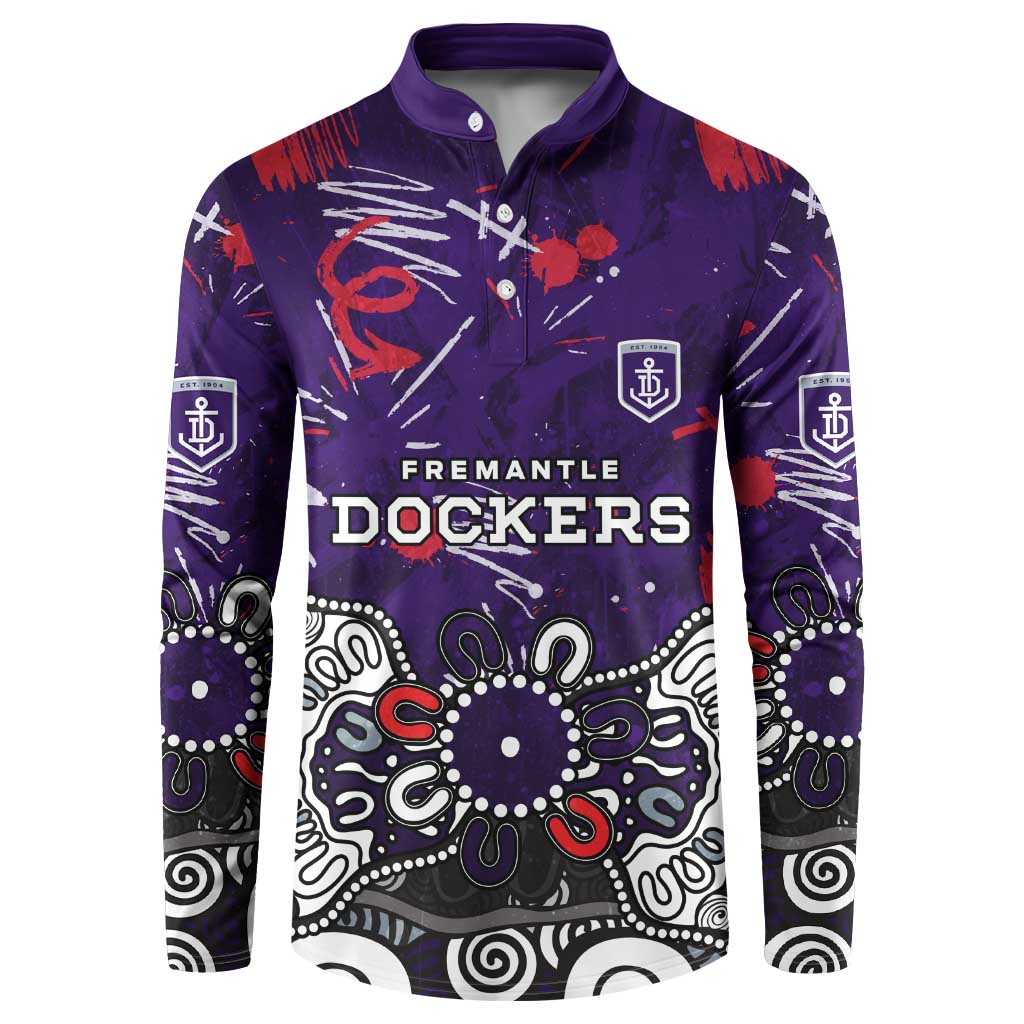 Personalized Fremantle Dockers Button Sweatshirt Aboriginal Dot Painting Graffiti Style