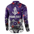 Personalized Fremantle Dockers Button Sweatshirt Aboriginal Dot Painting Graffiti Style