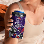 Personalized Fremantle Dockers 4 in 1 Can Cooler Tumbler Aboriginal Dot Painting Graffiti Style